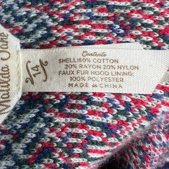 MATILDA JANE Hooded Fringe Poncho Boho Fair Isle Knit Cape Big Girl Size 14 - Picture 16 of 16